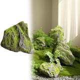 Maxbell Artificial Moss Rock Green Moss Covered Stone for Woodland Displays Crafting 21cmx11cmx25cm