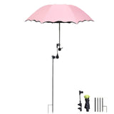 Maxbell Plant Umbrellas for Outdoor Plants Planter Shade Cover for Patio Garden Beds Pink