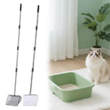 Maxbell Cat Litter Scooper Long Handle Stainless Steel Versatile Kitty Metal Scooper Black
