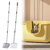 Maxbell Cat Litter Scooper Long Handle Stainless Steel Versatile Kitty Metal Scooper Black
