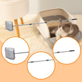 Maxbell Cat Litter Scooper Long Handle Stainless Steel Versatile Kitty Metal Scooper Black