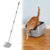 Maxbell Cat Litter Scooper Long Handle Stainless Steel Versatile Kitty Metal Scooper Black