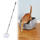 Maxbell Cat Litter Scooper Long Handle Stainless Steel Versatile Kitty Metal Scooper Silver
