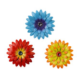 Maxbell Metal Flower Wall Decor 20 cm Iron 3D Decoration for Patio Porch Living Room Blue