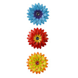 Maxbell Metal Flower Wall Decor 20 cm Iron 3D Decoration for Patio Porch Living Room Blue