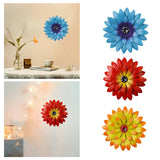 Maxbell Metal Flower Wall Decor 20 cm Iron 3D Decoration for Patio Porch Living Room Blue