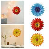 Maxbell Metal Flower Wall Decor 20 cm Iron 3D Decoration for Patio Porch Living Room Blue