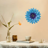 Maxbell Metal Flower Wall Decor 20 cm Iron 3D Decoration for Patio Porch Living Room Blue