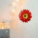 Maxbell Metal Flower Wall Decor 20 cm Iron 3D Decoration for Patio Porch Living Room Red