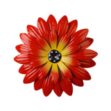 Maxbell Metal Flower Wall Decor 20 cm Iron 3D Decoration for Patio Porch Living Room Red
