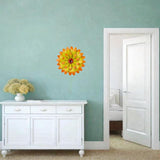 Maxbell Metal Flower Wall Decor 20 cm Iron 3D Decoration for Patio Porch Living Room Yellow