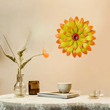 Maxbell Metal Flower Wall Decor 20 cm Iron 3D Decoration for Patio Porch Living Room Yellow