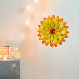 Maxbell Metal Flower Wall Decor 20 cm Iron 3D Decoration for Patio Porch Living Room Yellow