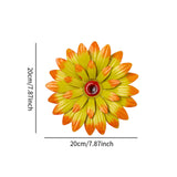Maxbell Metal Flower Wall Decor 20 cm Iron 3D Decoration for Patio Porch Living Room Yellow