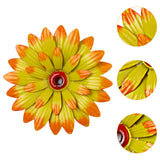 Maxbell Metal Flower Wall Decor 20 cm Iron 3D Decoration for Patio Porch Living Room Yellow