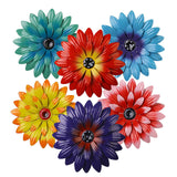 Maxbell Metal Flower Wall Decor 20 cm Iron 3D Decoration for Patio Porch Living Room Yellow