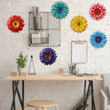 Maxbell Metal Flower Wall Decor 20 cm Iron 3D Decoration for Patio Porch Living Room Yellow
