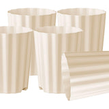 Maxbell 5Pcs Plant Pots Outdoor Resin Barrel Planters for Succulents Roses Farmhouse Light Beige