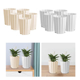 Maxbell 5Pcs Plant Pots Outdoor Resin Barrel Planters for Succulents Roses Farmhouse Light Beige