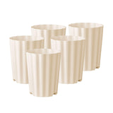 Maxbell 5Pcs Plant Pots Outdoor Resin Barrel Planters for Succulents Roses Farmhouse Light Beige