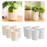 Maxbell 5Pcs Plant Pots Outdoor Resin Barrel Planters for Succulents Roses Farmhouse Light Beige
