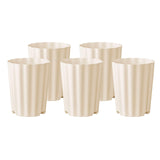 Maxbell 5Pcs Plant Pots Outdoor Resin Barrel Planters for Succulents Roses Farmhouse Light Beige
