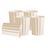 Maxbell 5Pcs Plant Pots Outdoor Resin Barrel Planters for Succulents Roses Farmhouse Light Beige