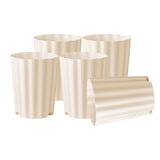 Maxbell 5Pcs Plant Pots Outdoor Resin Barrel Planters for Succulents Roses Farmhouse Light Beige