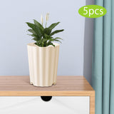 Maxbell 5Pcs Plant Pots Outdoor Resin Barrel Planters for Succulents Roses Farmhouse Light Beige