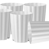 Maxbell 5Pcs Plant Pots Outdoor Resin Barrel Planters for Succulents Roses Farmhouse White