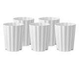 Maxbell 5Pcs Plant Pots Outdoor Resin Barrel Planters for Succulents Roses Farmhouse White