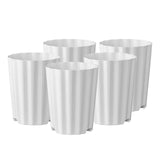 Maxbell 5Pcs Plant Pots Outdoor Resin Barrel Planters for Succulents Roses Farmhouse White