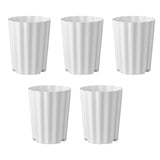 Maxbell 5Pcs Plant Pots Outdoor Resin Barrel Planters for Succulents Roses Farmhouse White
