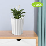 Maxbell 5Pcs Plant Pots Outdoor Resin Barrel Planters for Succulents Roses Farmhouse White