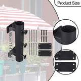 Maxbell Patio Umbrella Holder Clamp Space Saving for 1.3-1.8 inch Pole Metal Bracket