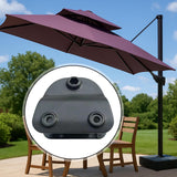 Maxbell Patio Umbrella Large Bracket Metal Parasol Accessory for Fishing Yard Garden black