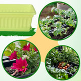 Maxbell Window Box Versatile with Tray Flower Pot for Outside Balcony Indoor Outdoor Green