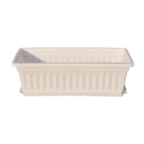 Maxbell Window Box Versatile with Tray Flower Pot for Outside Balcony Indoor Outdoor White