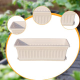 Maxbell Window Box Versatile with Tray Flower Pot for Outside Balcony Indoor Outdoor White