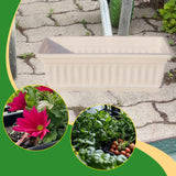 Maxbell Window Box Versatile with Tray Flower Pot for Outside Balcony Indoor Outdoor White