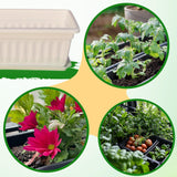 Maxbell Window Box Versatile with Tray Flower Pot for Outside Balcony Indoor Outdoor White
