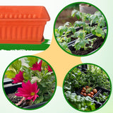 Maxbell Window Box Versatile with Tray Flower Pot for Outside Balcony Indoor Outdoor Red