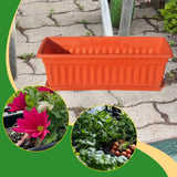 Maxbell Window Box Versatile with Tray Flower Pot for Outside Balcony Indoor Outdoor Red