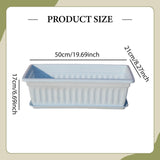 Maxbell Window Box Versatile with Tray Flower Pot for Outside Balcony Indoor Outdoor Blue