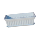 Maxbell Window Box Versatile with Tray Flower Pot for Outside Balcony Indoor Outdoor Blue