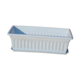 Maxbell Window Box Versatile with Tray Flower Pot for Outside Balcony Indoor Outdoor Blue