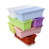 Maxbell Window Box Versatile with Tray Flower Pot for Outside Balcony Indoor Outdoor Blue