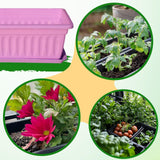 Maxbell Window Box Versatile with Tray Flower Pot for Outside Balcony Indoor Outdoor Purple