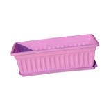 Maxbell Window Box Versatile with Tray Flower Pot for Outside Balcony Indoor Outdoor Purple