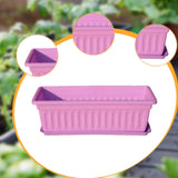 Maxbell Window Box Versatile with Tray Flower Pot for Outside Balcony Indoor Outdoor Purple